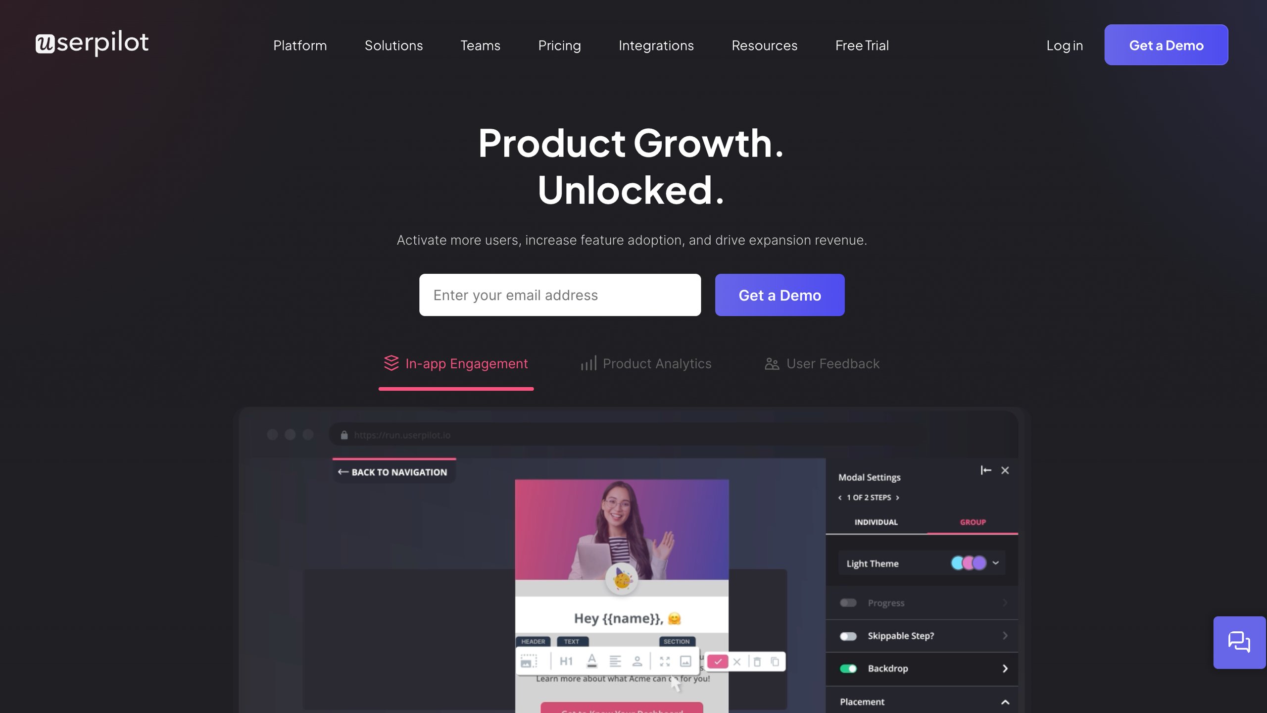 Userpilot Landing Page